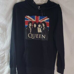 Queen Band Hooded Sweatshirt Black size (Three In) Size Large